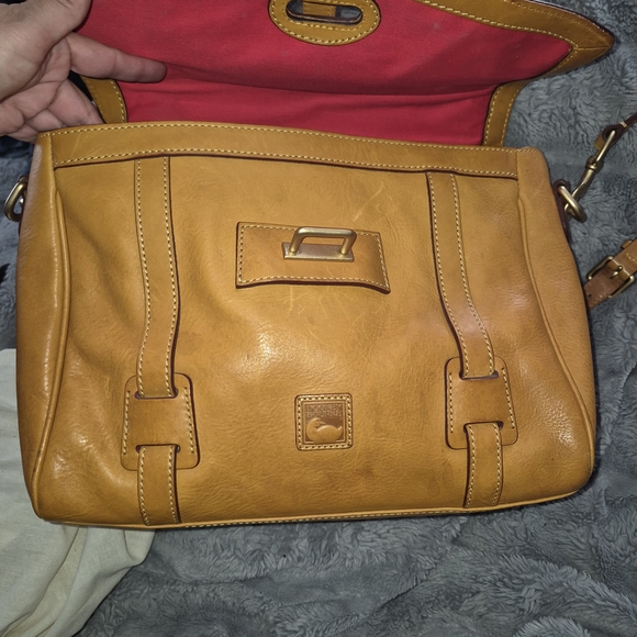 Dooney & Bourke Caramel Leather Satchel - Picture 2 of 5